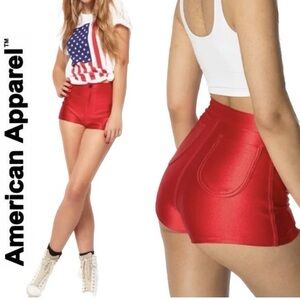 American Apparel Disco Red Short Shiny M